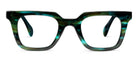 Peepers Page blue light reading glasses in Teal Horn, front view