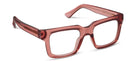 Peepers Spotlight blue light reading glasses in rose, angled view