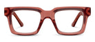 Peepers Spotlight chunky square blue light reading glasses in rose, front view