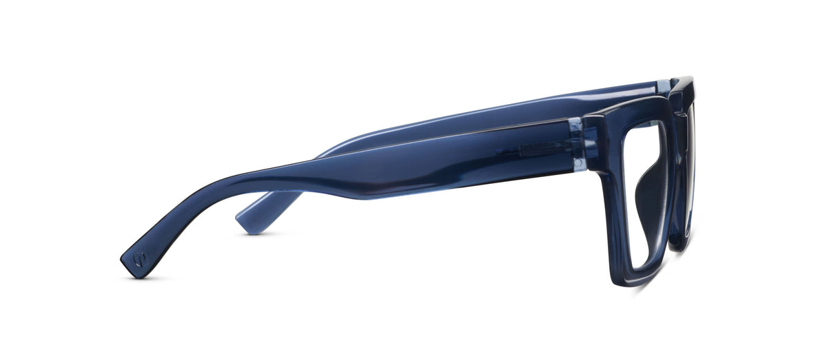 Peepers Take A Bow blue light reading glasses in navy, side view