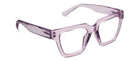 Peepers Take A Bow blue light reading glasses in purple, angled view
