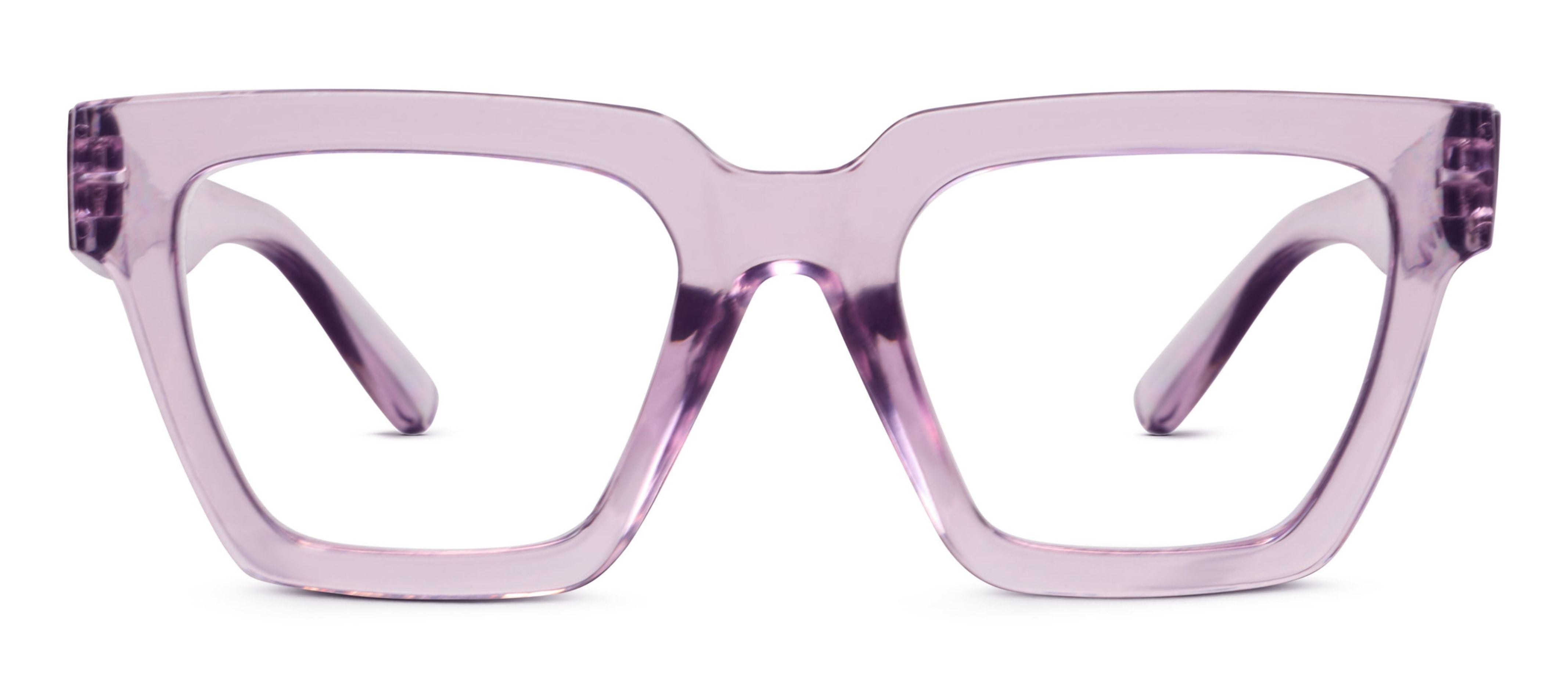 Peepers Take A Bow blue light reading glasses in purple, front view