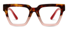 Peepers Take A Bow blue light reading glasses in tortoise and blush, front view