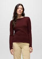 prAna Everyday Long Sleeve Tee in Cacao, front view