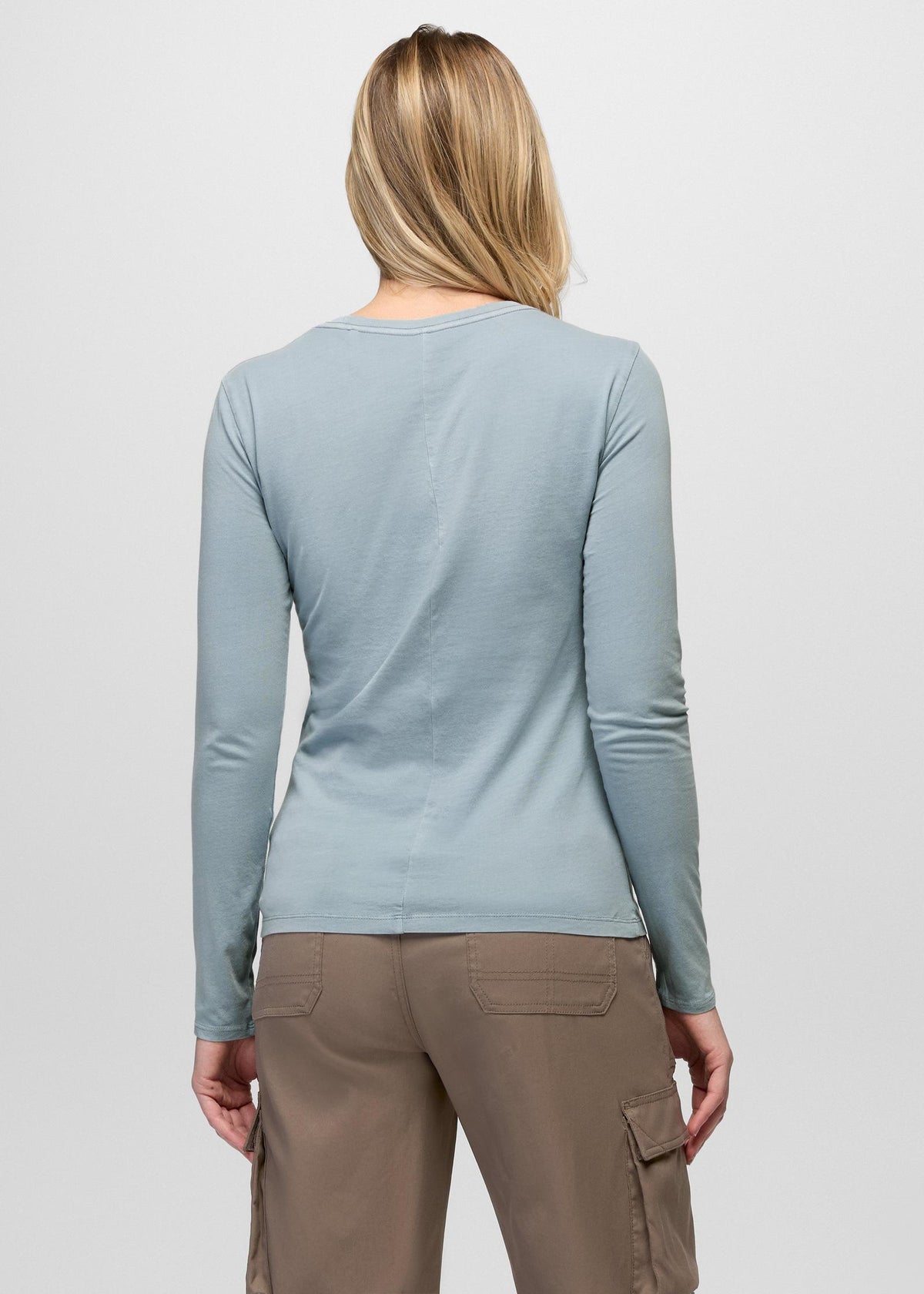 prAna Everyday Long Sleeve Tee in Glacier Skies, back view