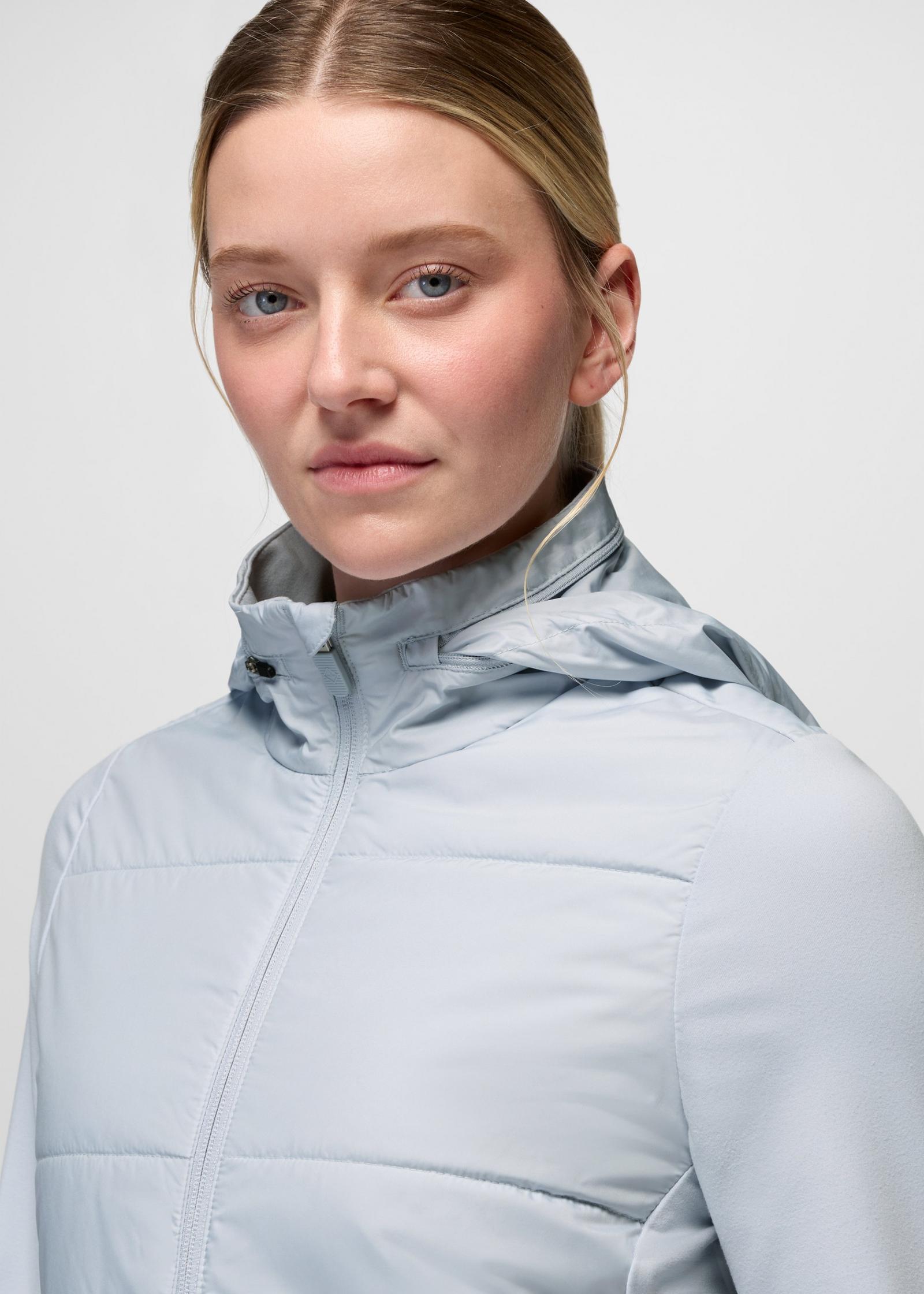 prAna Ice Flow Insulated Jacket in Rainier, close-up detail