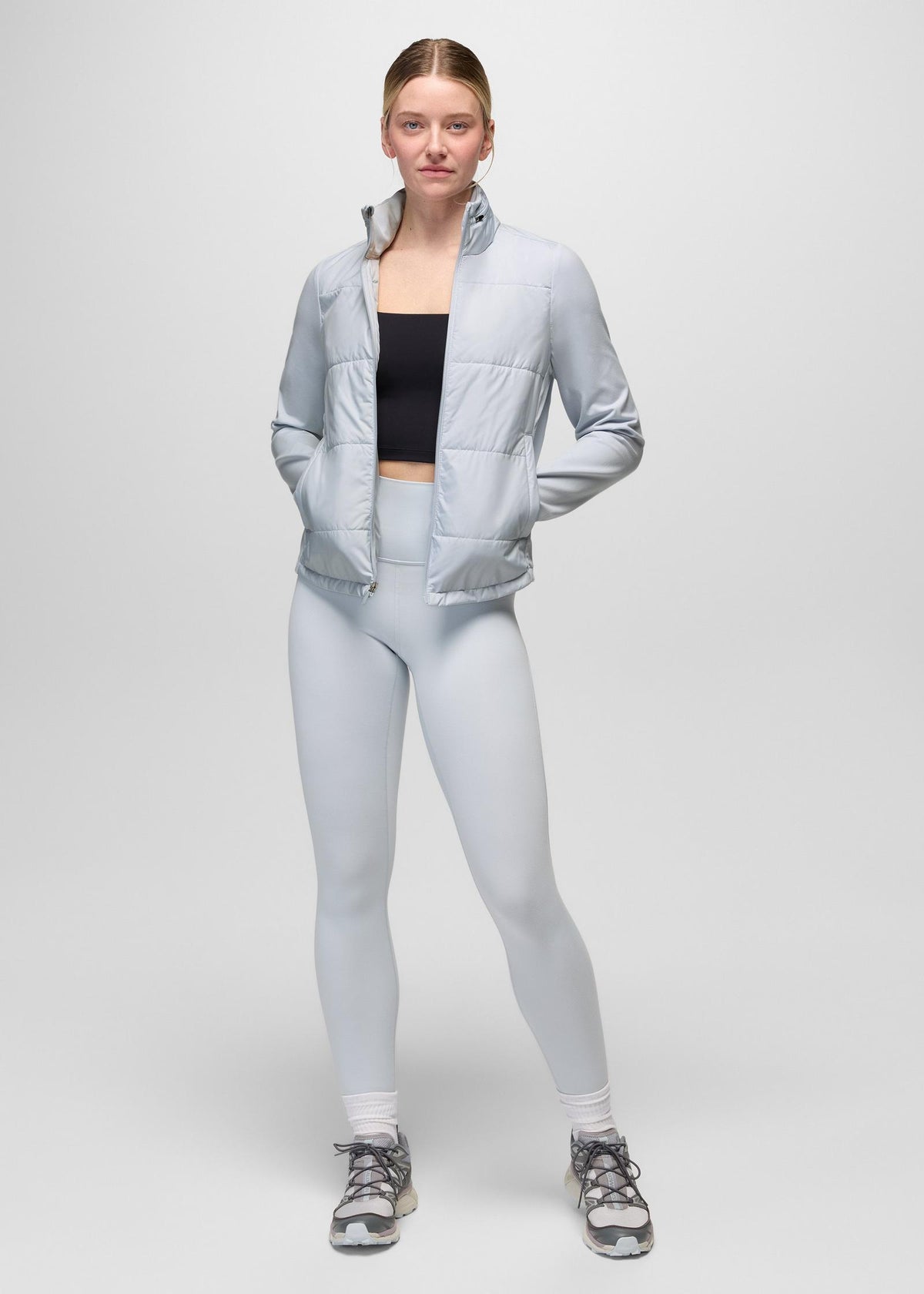 prAna Ice Flow Insulated Jacket in Rainier, full-length view