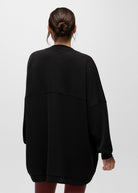 prAna Shea Soft Cardigan in Black, back view