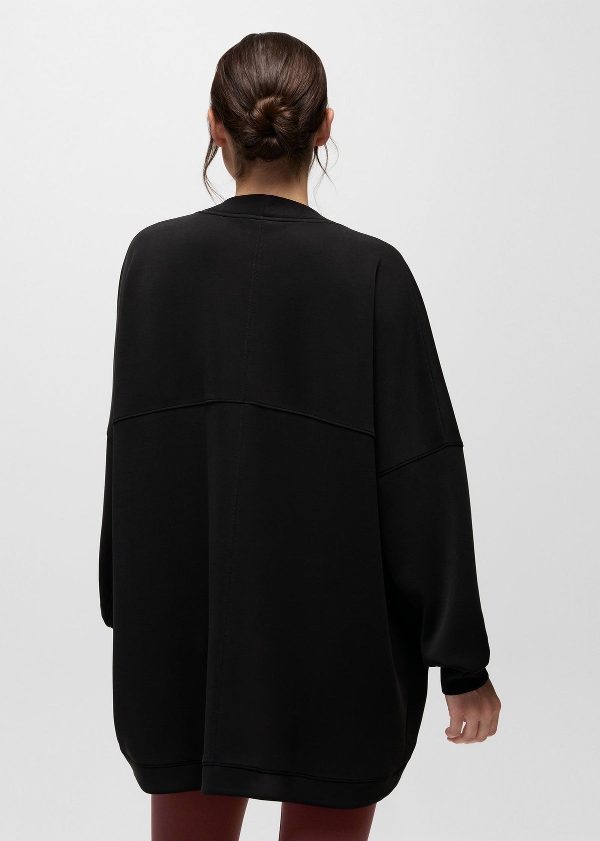 prAna Shea Soft Cardigan in Black, back view