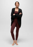 prAna Shea Soft Cardigan in Black, full-length view