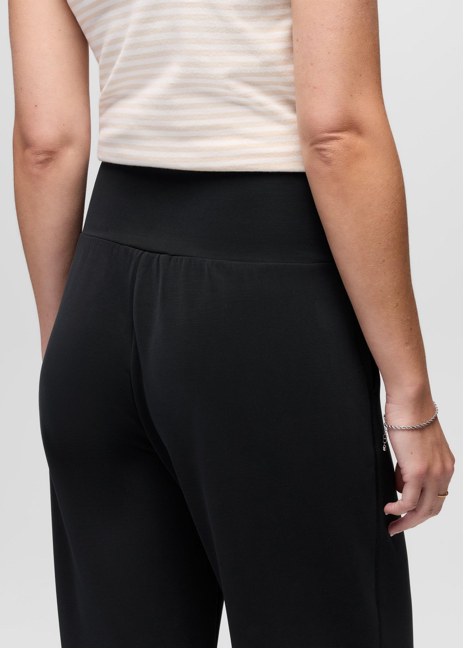 prAna Shea Soft Wide Leg Pant in Black, back waistband detail