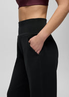 prAna Shea Soft Wide Leg Pant in Black, close-up of the side pocket