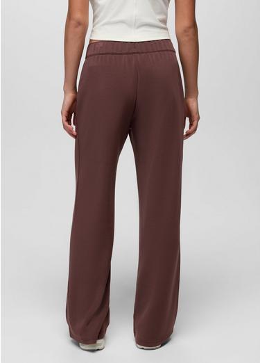 prAna Shea Soft Wide Leg Pant in cacao brown, back view of the relaxed wide leg