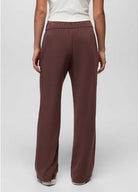 prAna Shea Soft Wide Leg Pant in cacao brown, back view of the relaxed wide leg