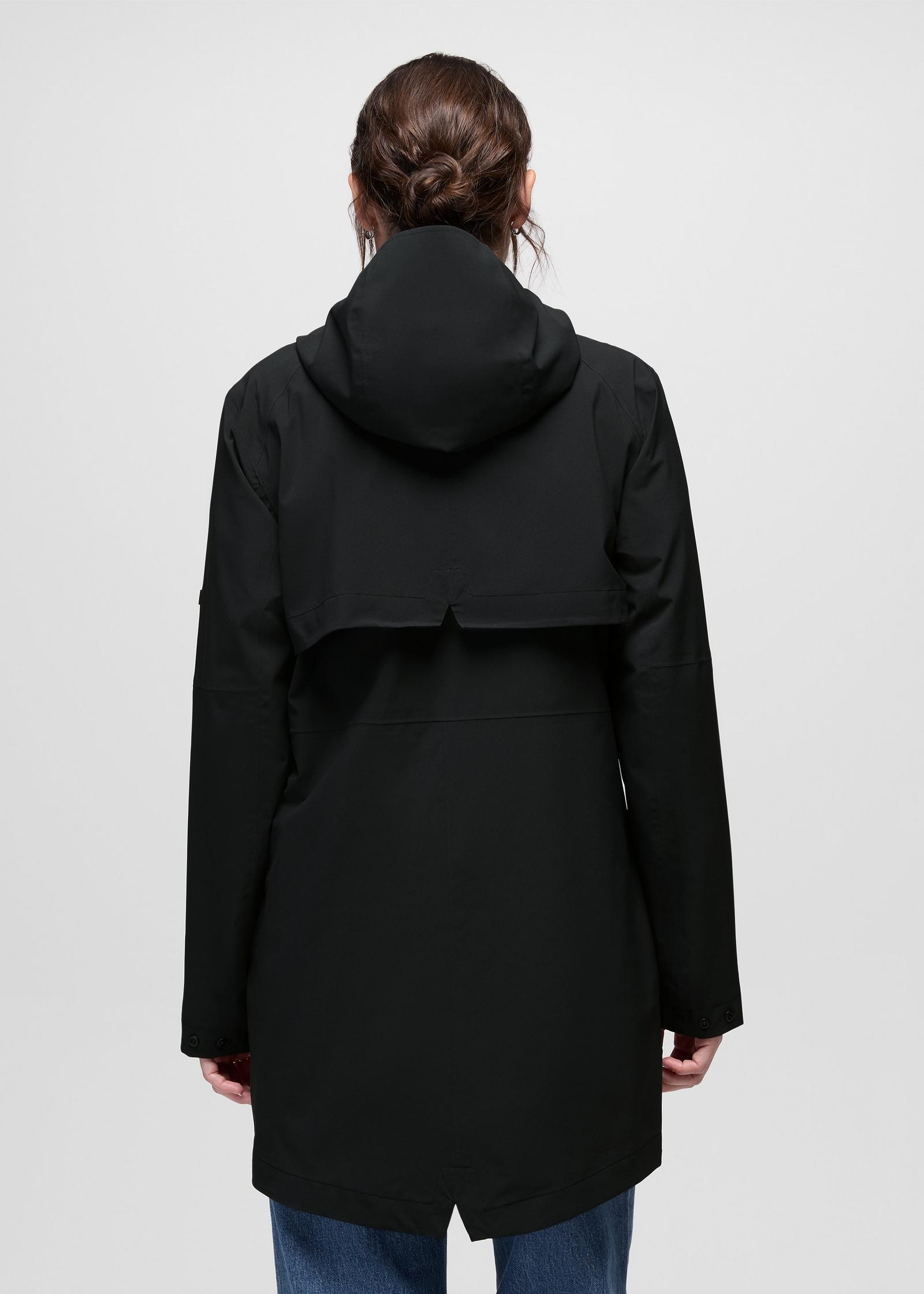prAna Wildtide Rain Jacket in Black, back view