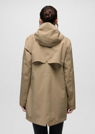 prAna Wildtide Rain Jacket in Sandbar, back view