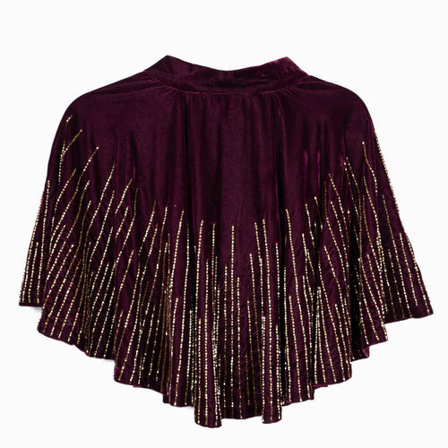 Pretty and Plum Scalloped Tie-Front Jacket – Back View