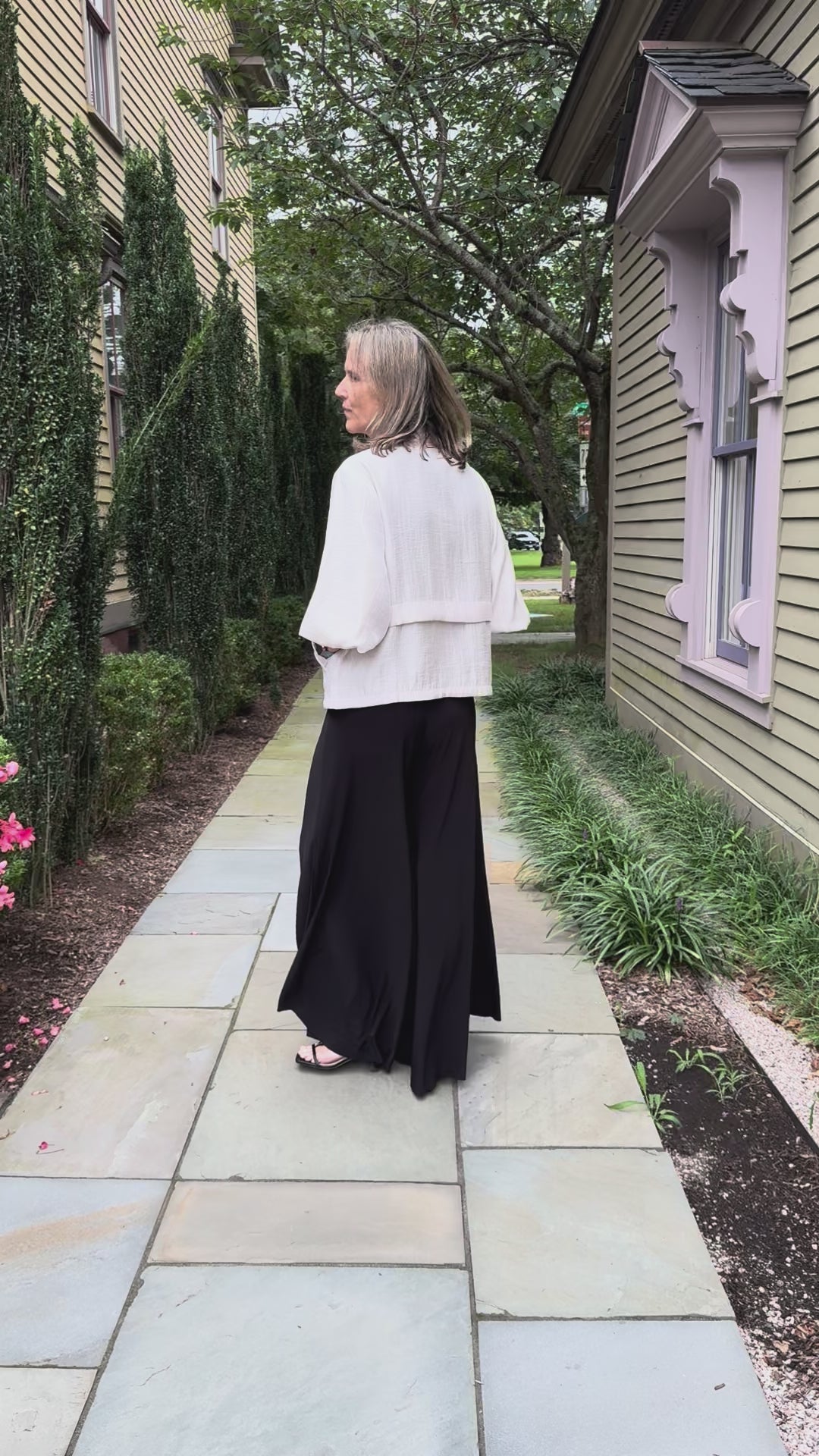 pearl top and black pant