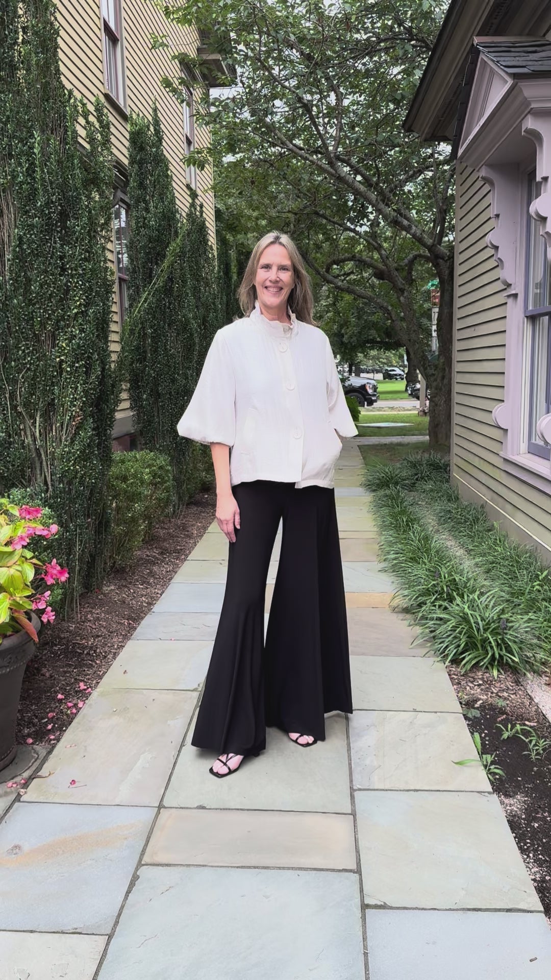 pearl damee jacket and last tango palazzo pant