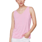 Reversible Bamboo Cami in Begonia, front view with scoop neckline
