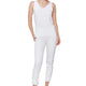 Reversible Bamboo Cami in White, front view with scoop neckline