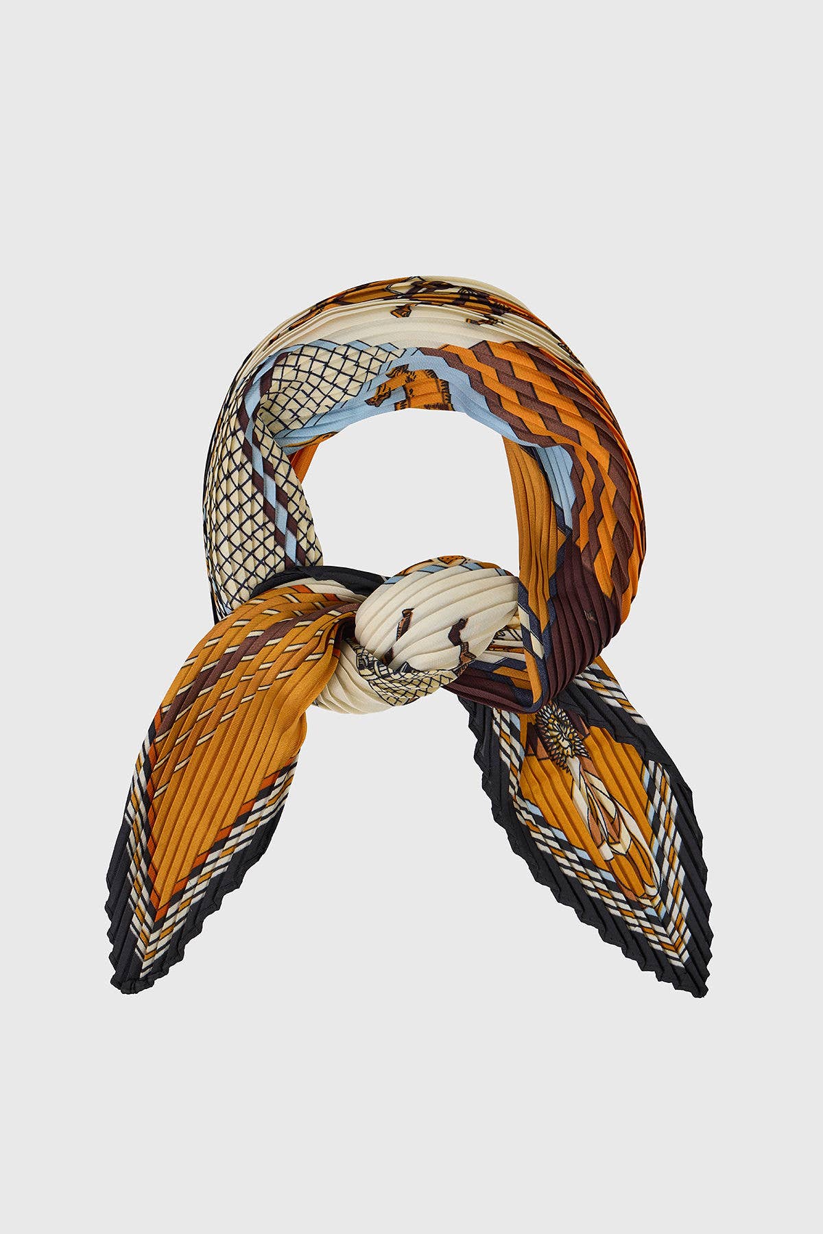Equestrian pleated bandana knotted