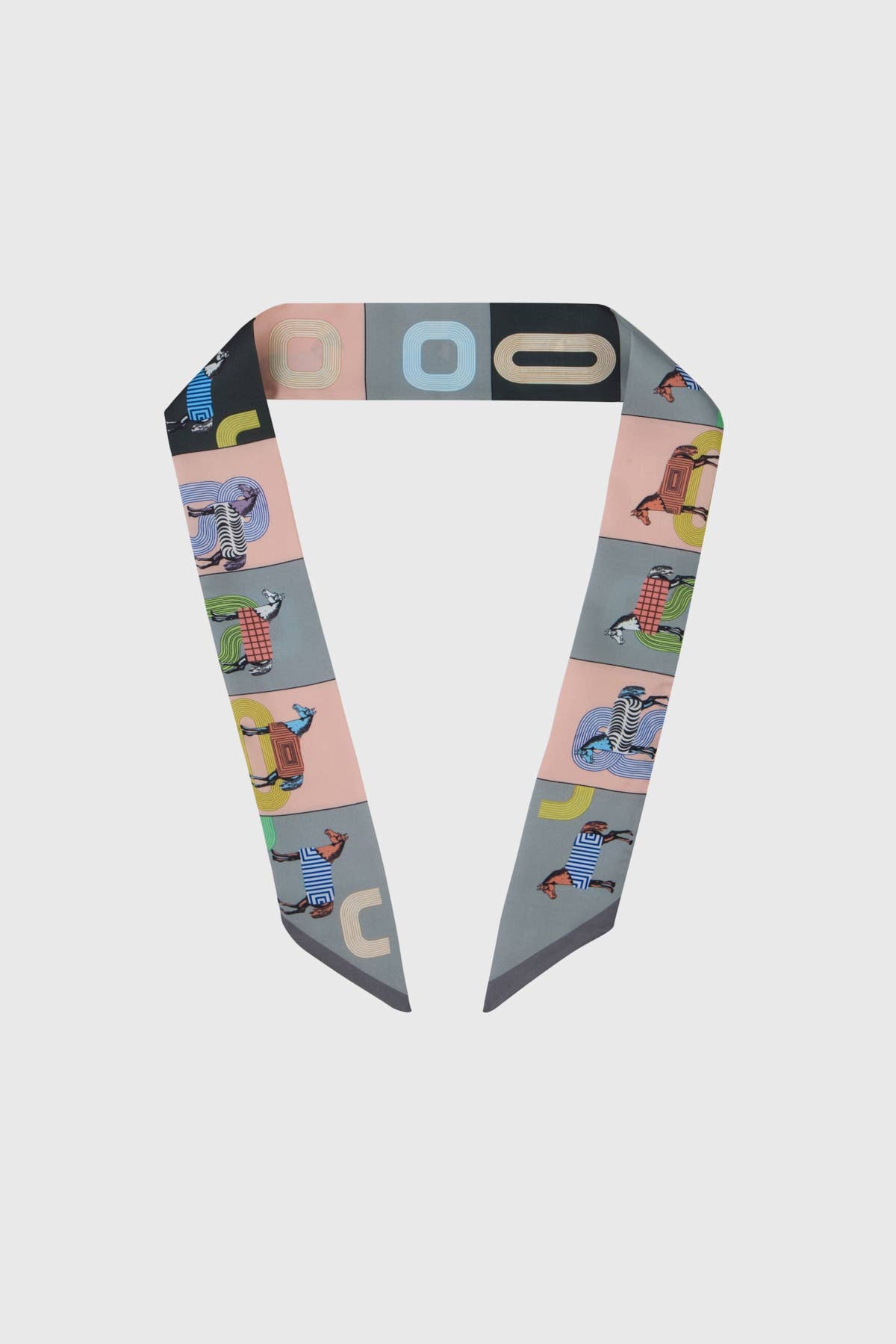 Equestrian skinny scarf knotted