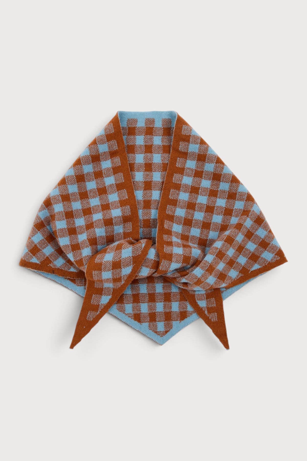 Sea blue gingham wrap with button closure