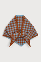 Sea blue gingham wrap with button closure