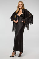 Black lace shimmer scarf, product photo