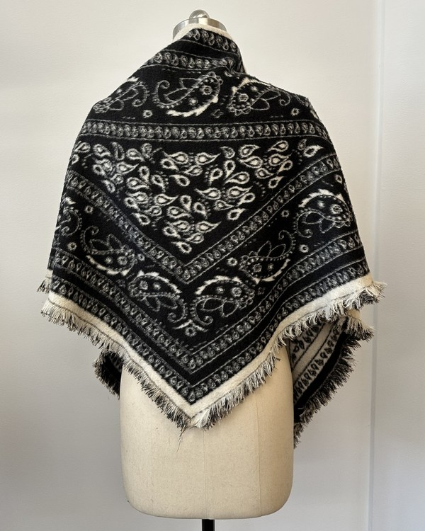 Navy paisley triangle scarf