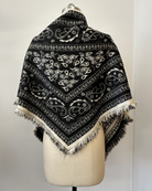 Navy paisley triangle scarf