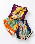 Printed pleated bandanas in assorted colors