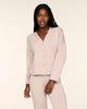 SPANX AirEssentials Cardigan in Mushroom light taupe, front view of the V-neck button-front relaxed fit