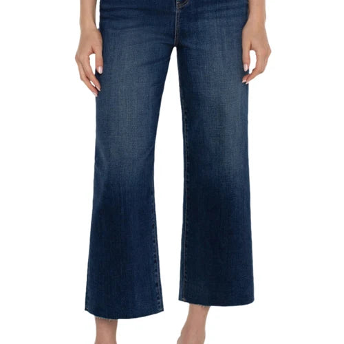 Liverpool Stride Hi-Rise Cut Hem Jean in Bowers wash