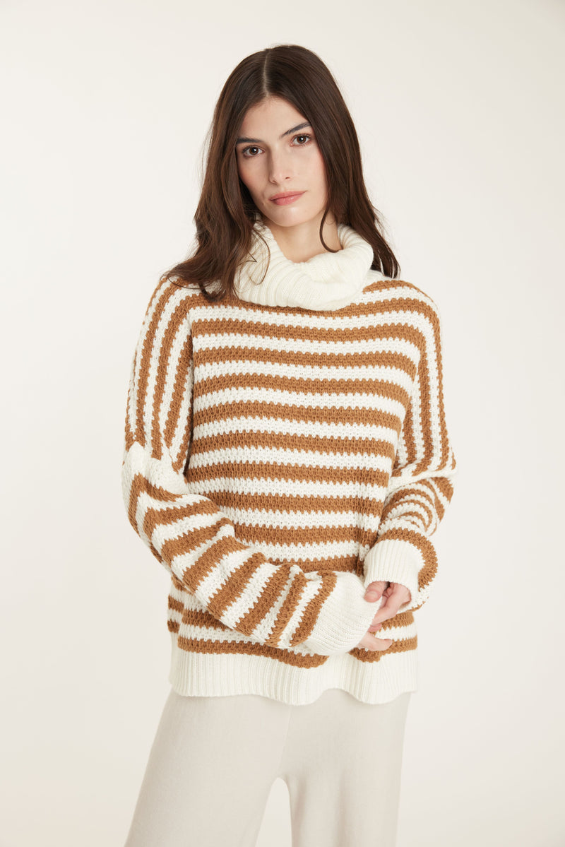 Striped turtleneck