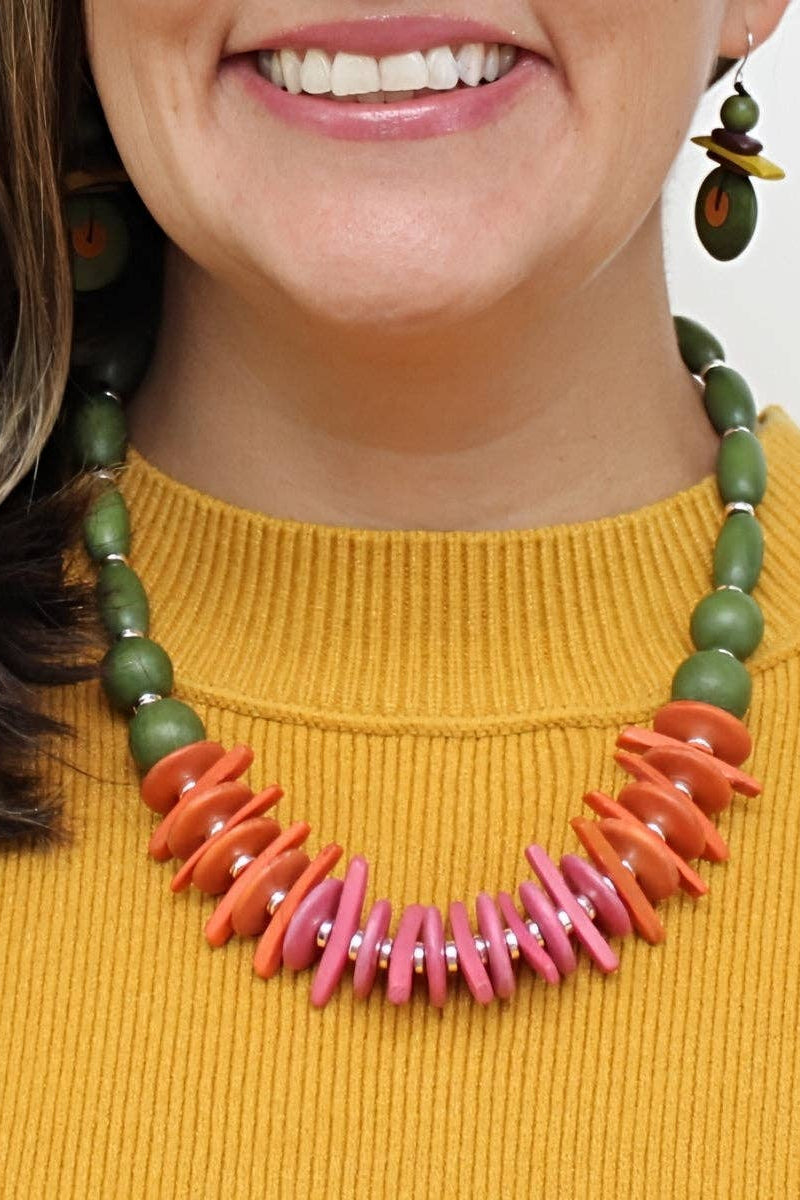 Sylca Designs Prism Play Necklace with rainbow geometric beads