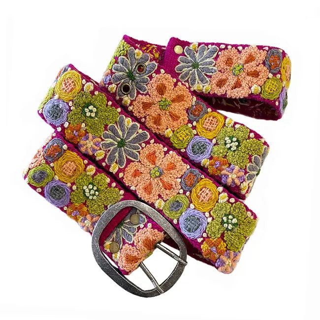 Wildflowers Embroidered Belt