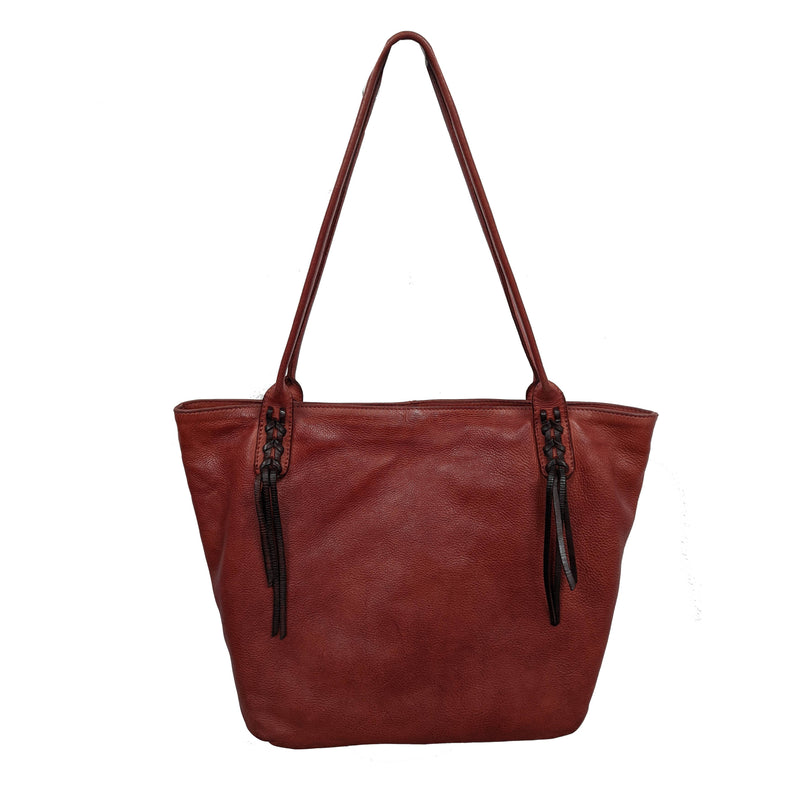 Reina Leather Tote: Red